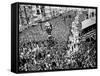 Mardi Gras Revelers Gather at Canal Street-null-Framed Stretched Canvas