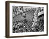 Mardi Gras Revelers Gather at Canal Street-null-Framed Premium Photographic Print