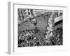 Mardi Gras Revelers Gather at Canal Street-null-Framed Premium Photographic Print