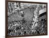 Mardi Gras Revelers Gather at Canal Street-null-Framed Photographic Print