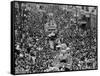 Mardi Gras Revelers Gather at St. Charles Street-null-Framed Stretched Canvas
