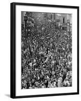 Mardi Gras Revelers Gather at St. Charles Street-null-Framed Premium Photographic Print