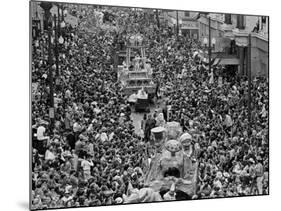 Mardi Gras Revelers Gather at St. Charles Street-null-Mounted Photographic Print