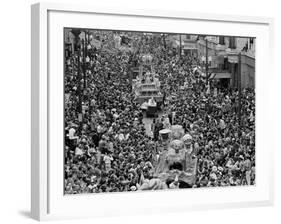 Mardi Gras Revelers Gather at St. Charles Street-null-Framed Photographic Print