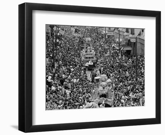 Mardi Gras Revelers Gather at St. Charles Street-null-Framed Photographic Print