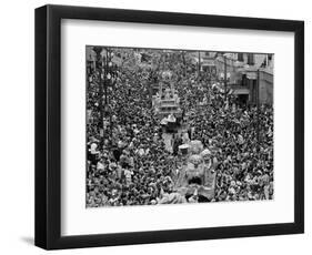 Mardi Gras Revelers Gather at St. Charles Street-null-Framed Photographic Print