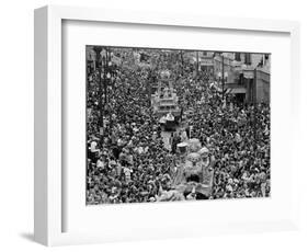 Mardi Gras Revelers Gather at St. Charles Street-null-Framed Photographic Print