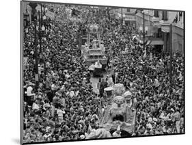 Mardi Gras Revelers Gather at St. Charles Street-null-Mounted Photographic Print