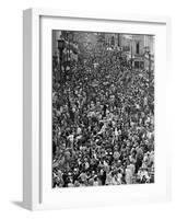 Mardi Gras Revelers Gather at St. Charles Street-null-Framed Photographic Print