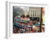 Mardi Gras Revellers Greet a Float from the Zulu Parade-null-Framed Premium Photographic Print