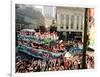 Mardi Gras Revellers Greet a Float from the Zulu Parade-null-Framed Photographic Print