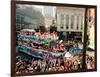 Mardi Gras Revellers Greet a Float from the Zulu Parade-null-Framed Photographic Print