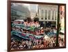 Mardi Gras Revellers Greet a Float from the Zulu Parade-null-Framed Photographic Print