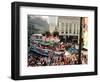 Mardi Gras Revellers Greet a Float from the Zulu Parade-null-Framed Photographic Print