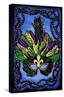 Mardi Gras - Scratchboard-Lantern Press-Stretched Canvas