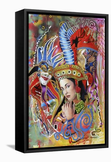 Mardi Gras-Graeme Stevenson-Framed Stretched Canvas