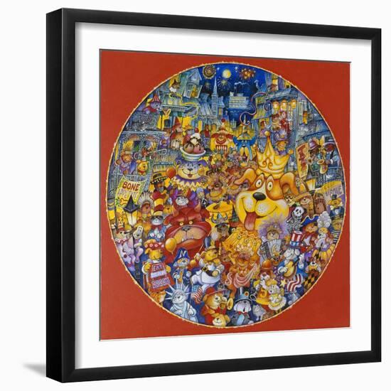 Mardis Gras Dogs-Bill Bell-Framed Giclee Print