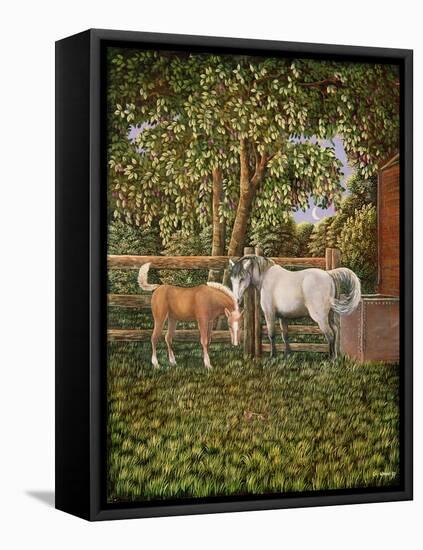 Mare and Foal, 1987-Liz Wright-Framed Stretched Canvas