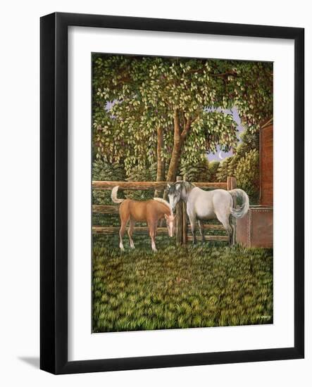 Mare and Foal, 1987-Liz Wright-Framed Giclee Print