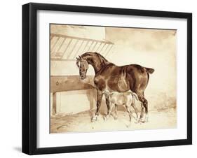 Mare and Foal-Théodore Géricault-Framed Giclee Print