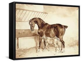 Mare and Foal-Théodore Géricault-Framed Stretched Canvas