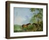 Mare and Stallion in a Landscape-Sawrey Gilpin-Framed Giclee Print