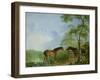 Mare and Stallion in a Landscape-Sawrey Gilpin-Framed Giclee Print