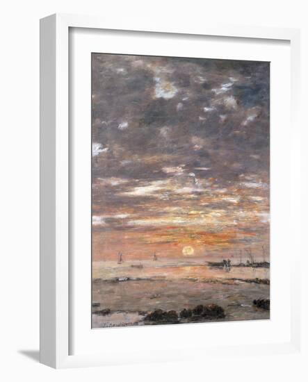 Maree Basse, Soleil Couchant, 1883-Eug?ne Boudin-Framed Giclee Print