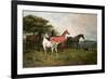 Mares and Foal with a Sheepdog-John Emms-Framed Giclee Print