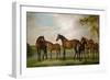 Mares and Foals Disturbed by an Approaching Storm, 1764-66-George Stubbs-Framed Giclee Print