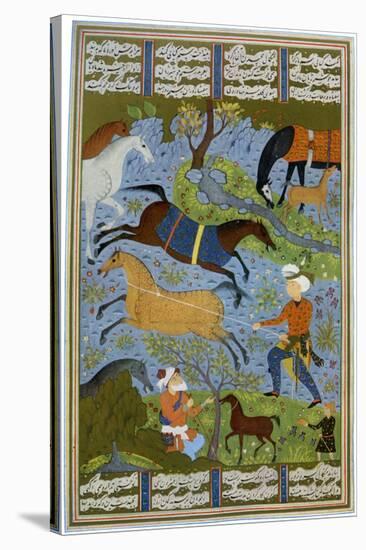 Mares and Foals, Persia, 10th Century-null-Stretched Canvas