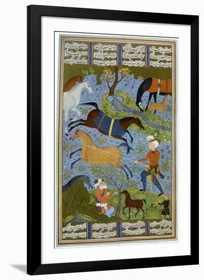 Mares and Foals, Persia, 10th Century-null-Framed Giclee Print