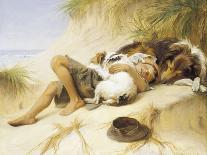 A Child Sleeping in the Sand Dunes with a Collie, 1905-Margaret Collyer-Mounted Giclee Print