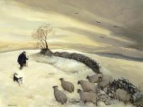 Carrying Hay to the Sheep in Winter-Margaret Loxton-Giclee Print