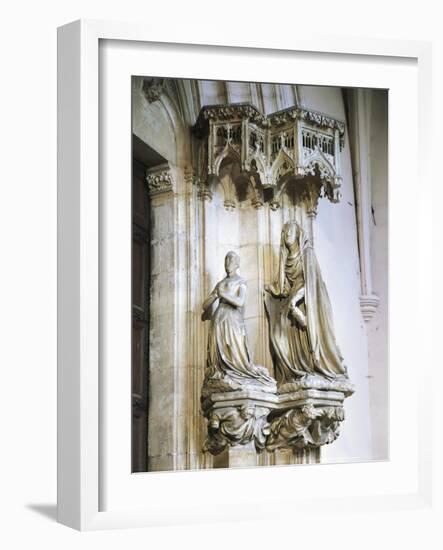 Margaret of Burgundy and St Catherine of Alexandria-null-Framed Giclee Print