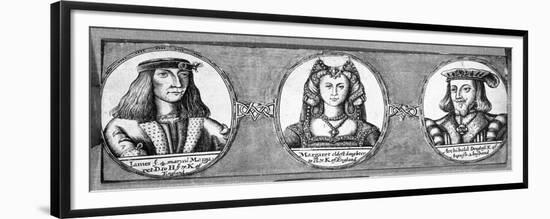 Margaret Tudor with Two of Her Husbands, James IV and Archibald Douglas-null-Framed Giclee Print