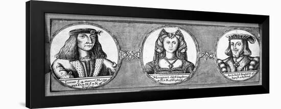 Margaret Tudor with Two of Her Husbands, James IV and Archibald Douglas-null-Framed Giclee Print