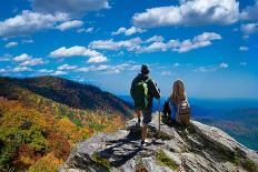 Family on Hiking Trip in the Mountains Walking on Pathway.-MargaretW-Photographic Print