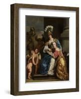 Margarita Trip as Minerva, Instructing Her Sister Anna Maria Trip-Ferdinand Bol-Framed Art Print