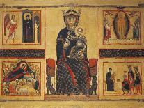 Enthroned Madonna and Child with Four Marian Stories-Margarito d'Arezzo-Stretched Canvas