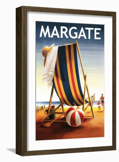 Margate, New Jersey - Beach Chair and Ball-Lantern Press-Framed Art Print