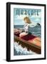 Margate, New Jersey - Boating Pinup Girl-Lantern Press-Framed Art Print