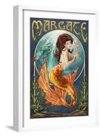 Margate, New Jersey - Mermaid-Lantern Press-Framed Art Print