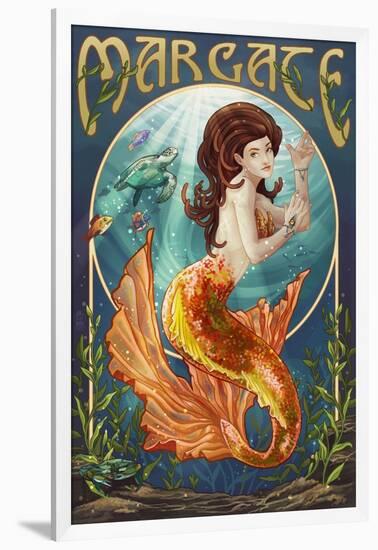 Margate, New Jersey - Mermaid-Lantern Press-Framed Art Print