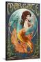 Margate, New Jersey - Mermaid-Lantern Press-Stretched Canvas