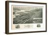 Margate, New Jersey - Panoramic Map-Lantern Press-Framed Art Print