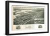 Margate, New Jersey - Panoramic Map-Lantern Press-Framed Art Print