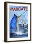 Margate, New Jersey - Sailfish Deep Sea Fishing-Lantern Press-Framed Art Print
