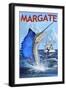 Margate, New Jersey - Sailfish Deep Sea Fishing-Lantern Press-Framed Art Print