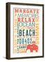 Margate, New Jersey-Lantern Press-Framed Art Print